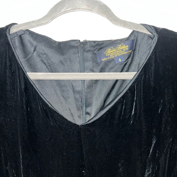 Brooks Brothers Short Sleeve Velvet MIDI Silk Blend Dress Size 8 - Picture 2 of 4